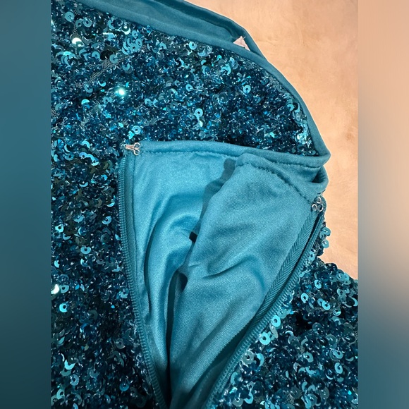 Rotate Birger Christensen Blue Sequined Midi Skirt - Picture 6 of 10